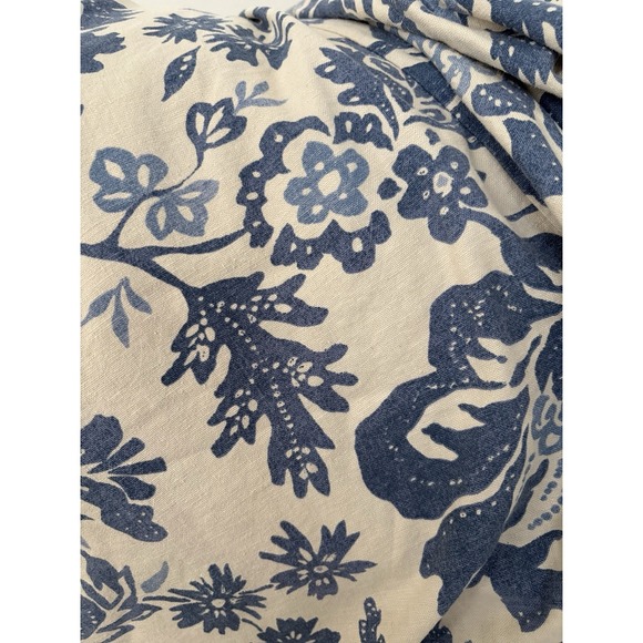 POTTERY BARN Linen KING Duvet  Blue Floral Botanical Palampore? - Picture 4 of 8